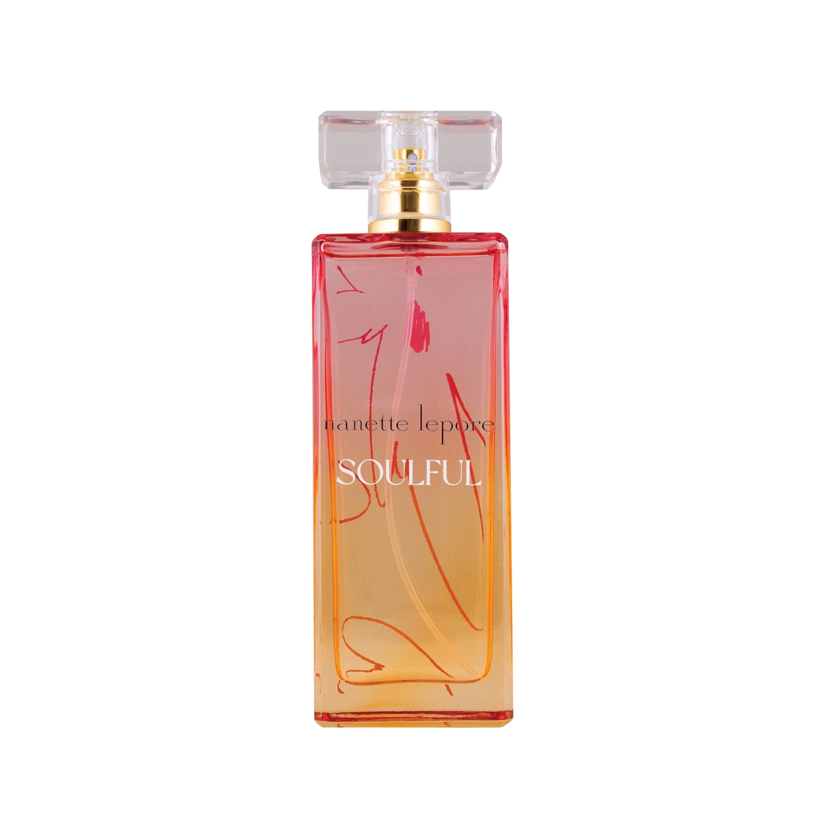 Nanette Lepore Soulful Perfume 3.4 oz - Clear glass, floral tint.