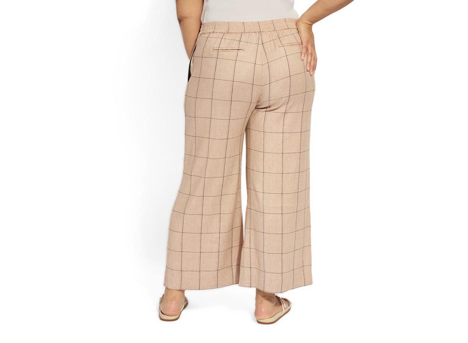 Plus Size Nixie Drawstring Wide-Leg Linen-Blend Pants
