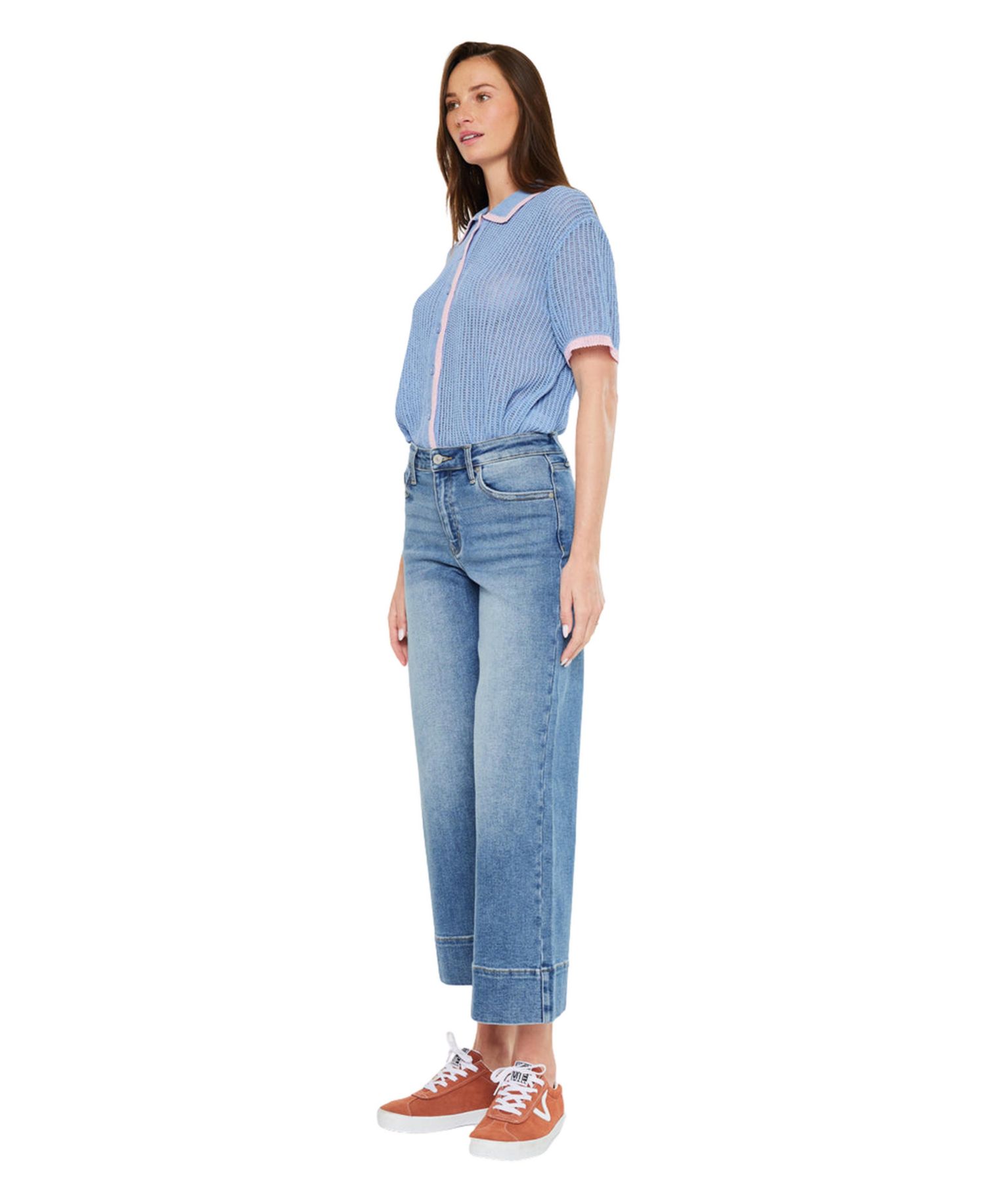 Women's Kells High-Rise Wide-Leg Cropped Jeans