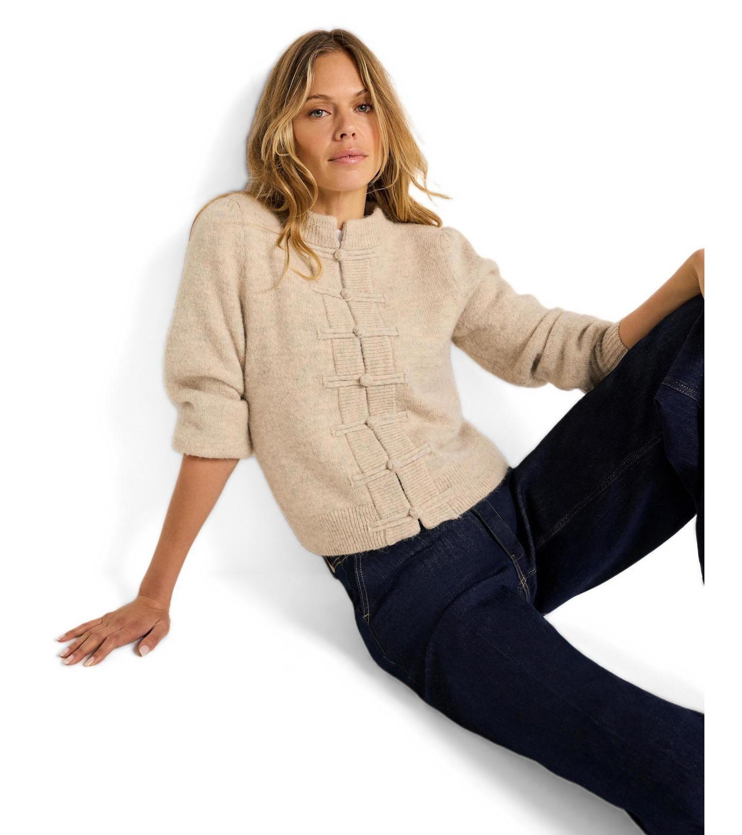 Women's Wool Blend Military Cardigan