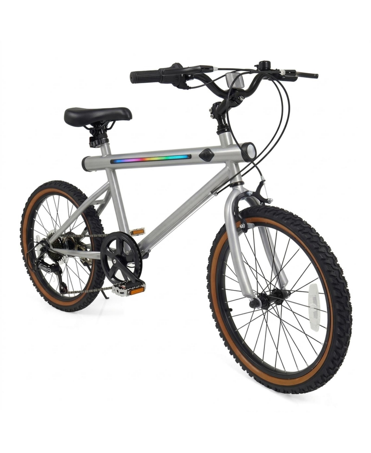 Hongge 20-In Led Commuter Bike with Wireless Speakers, 6-Speed Shifting, Ages 7+