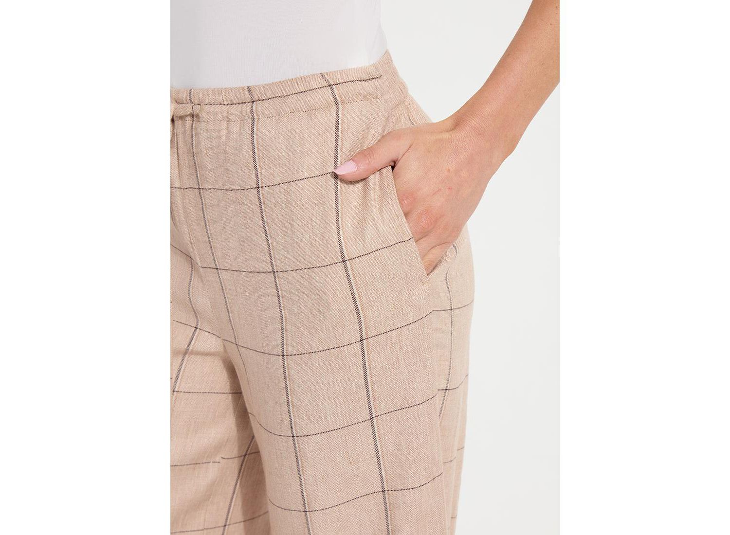 Women's Nixie Wide-Leg Linen-Blend Drawstring Pants