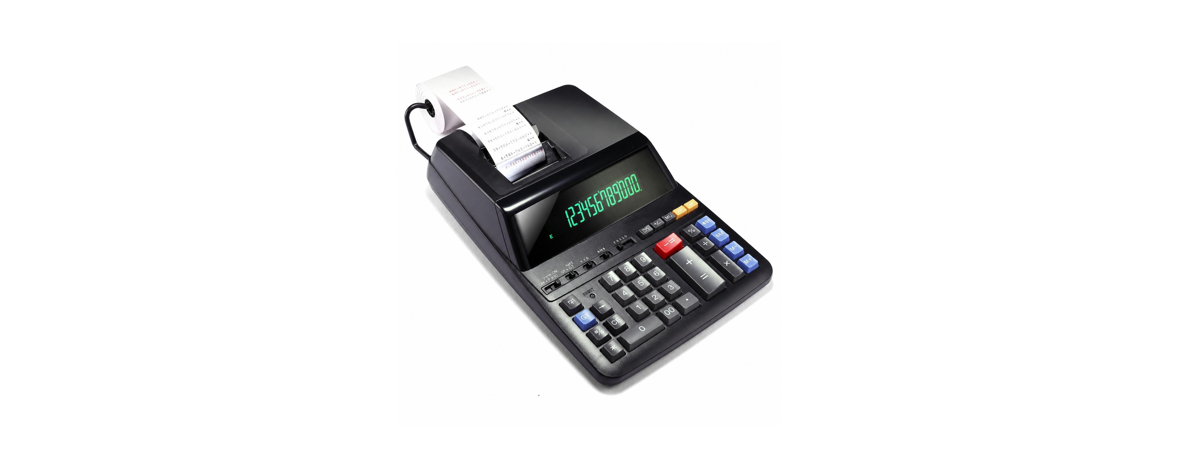 Four Candies 12 Digit Two Color Print Calculator High Contrast Display Quiet Ergonomic Design