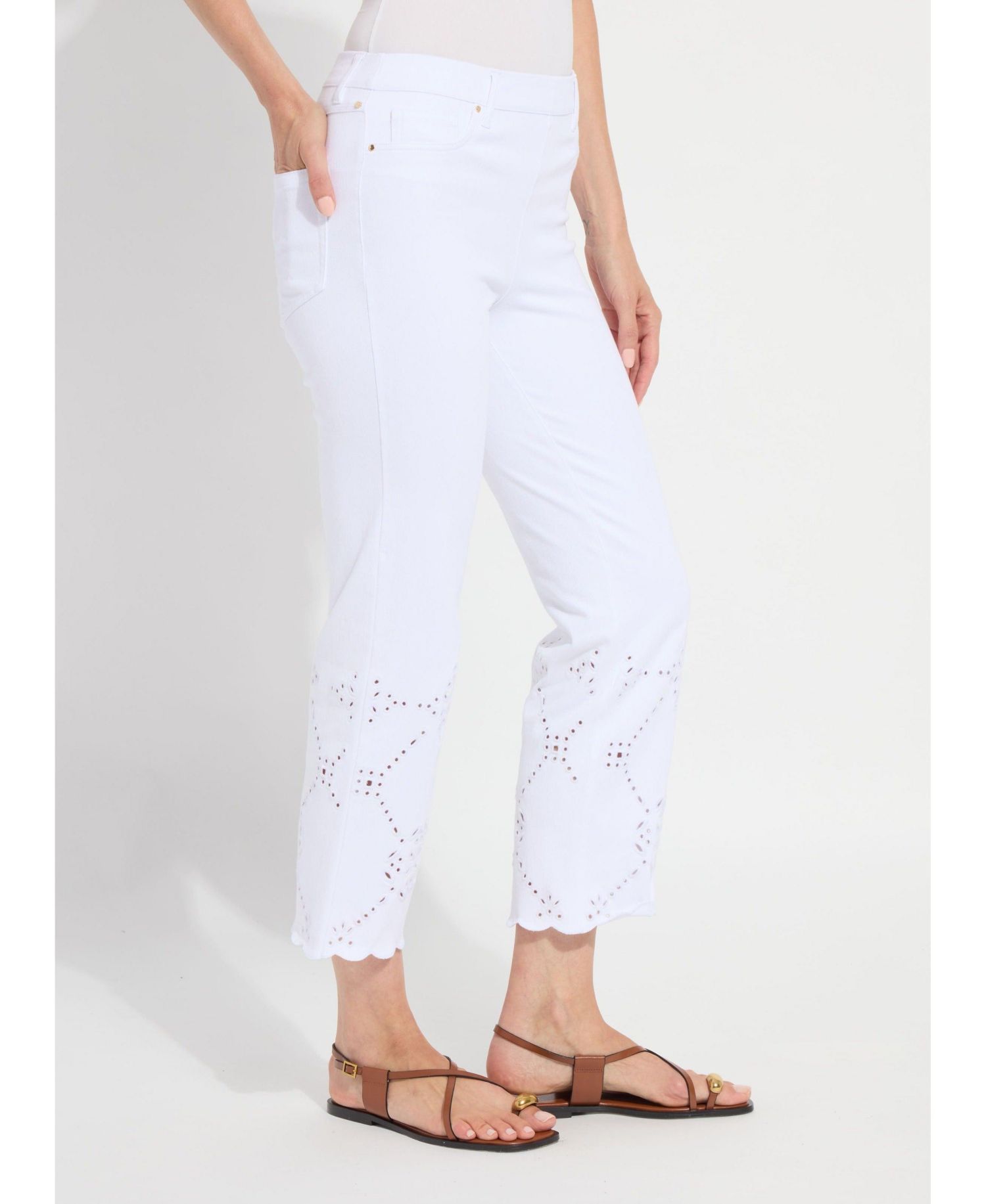 Women's Billie High-Rise Straight-Leg Eyelet Jeans