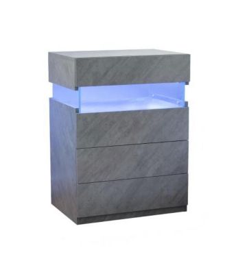 4-Drawer LED Nightstand with Adjustable Lights