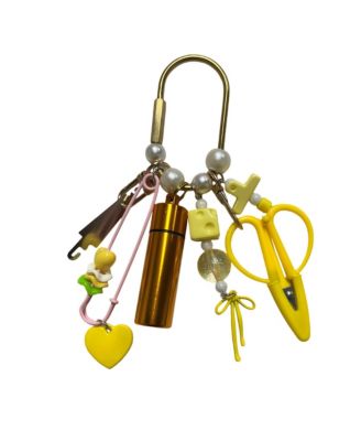 Portable Embroidery Craft Kit Bag Charm with Scissors Threader and Keyring