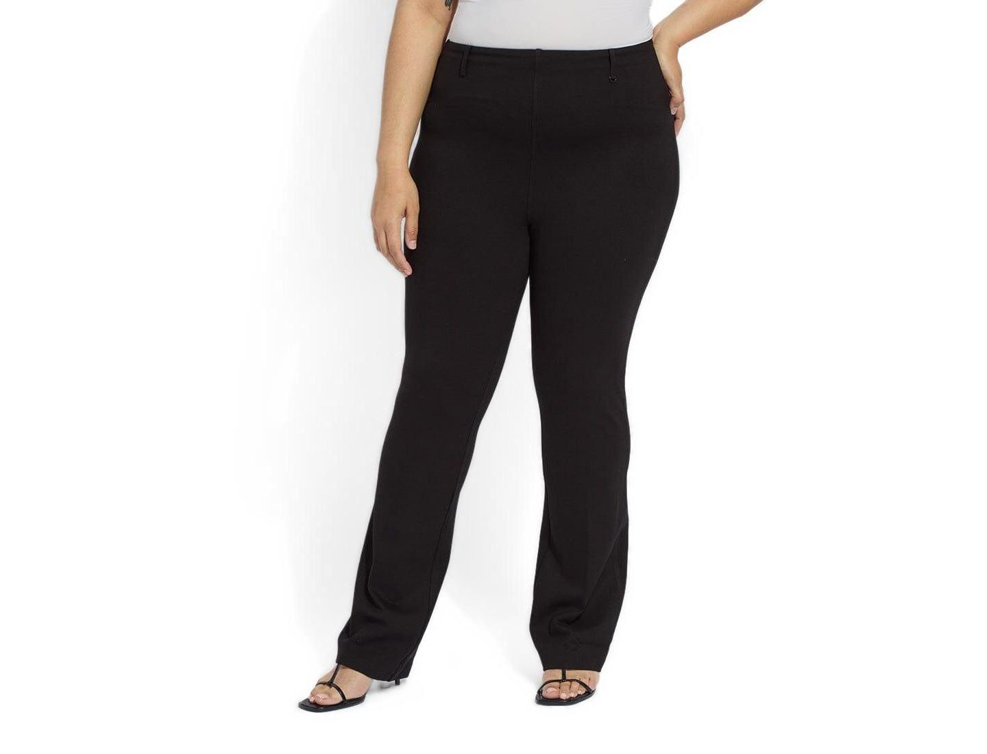 Женские брюки LYSSE Plus Size Baby Bootcut High-Waisted, цвет: Чёрный — фото 2