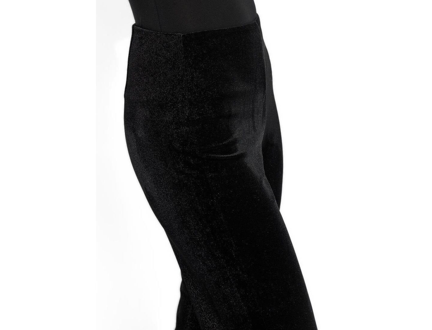 Женские брюки LYSSE Metallic Foil Stretch Velvet, цвет: Чёрный — фото 3