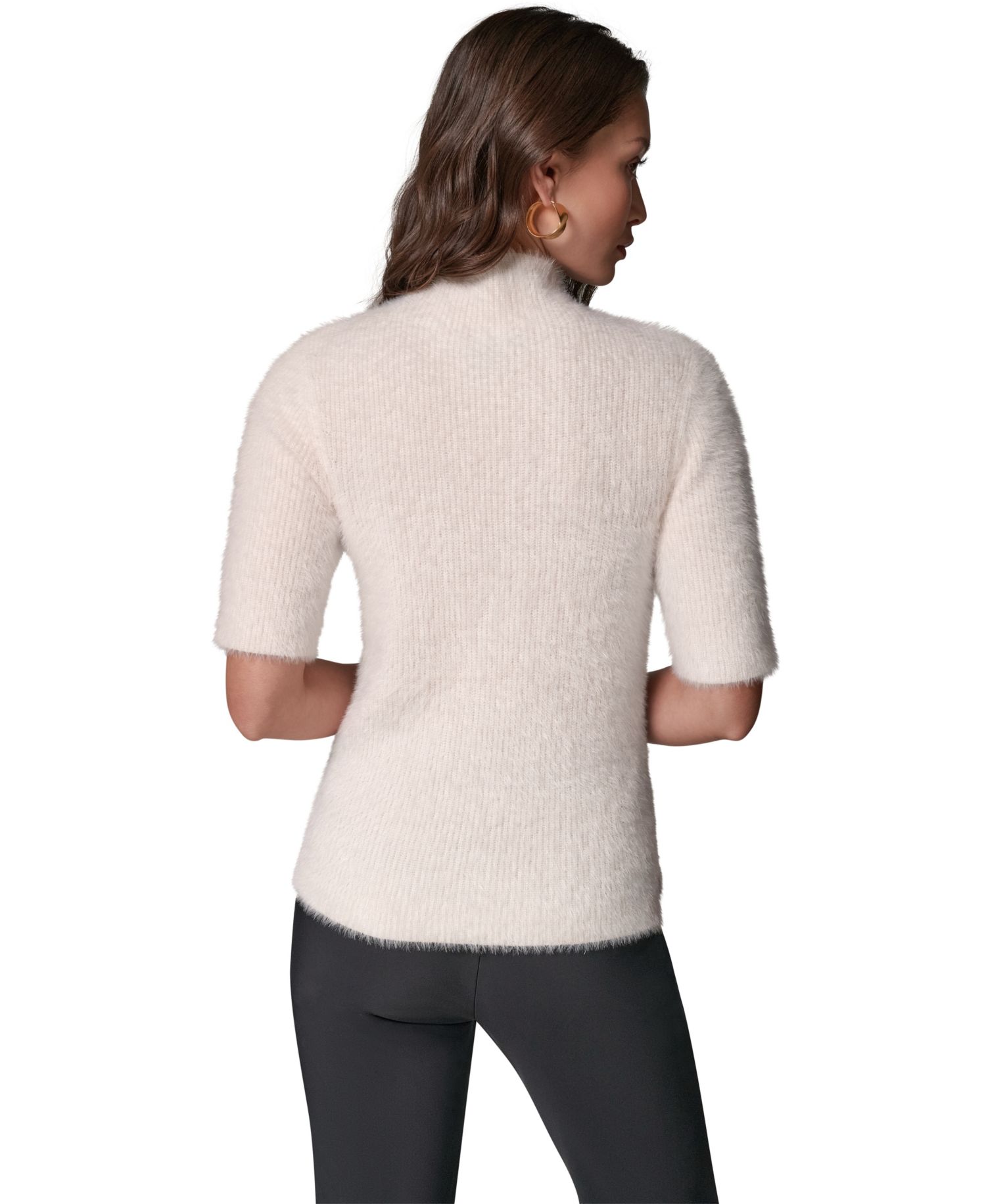 Women's Short-Sleeve Mock Neck Sweater