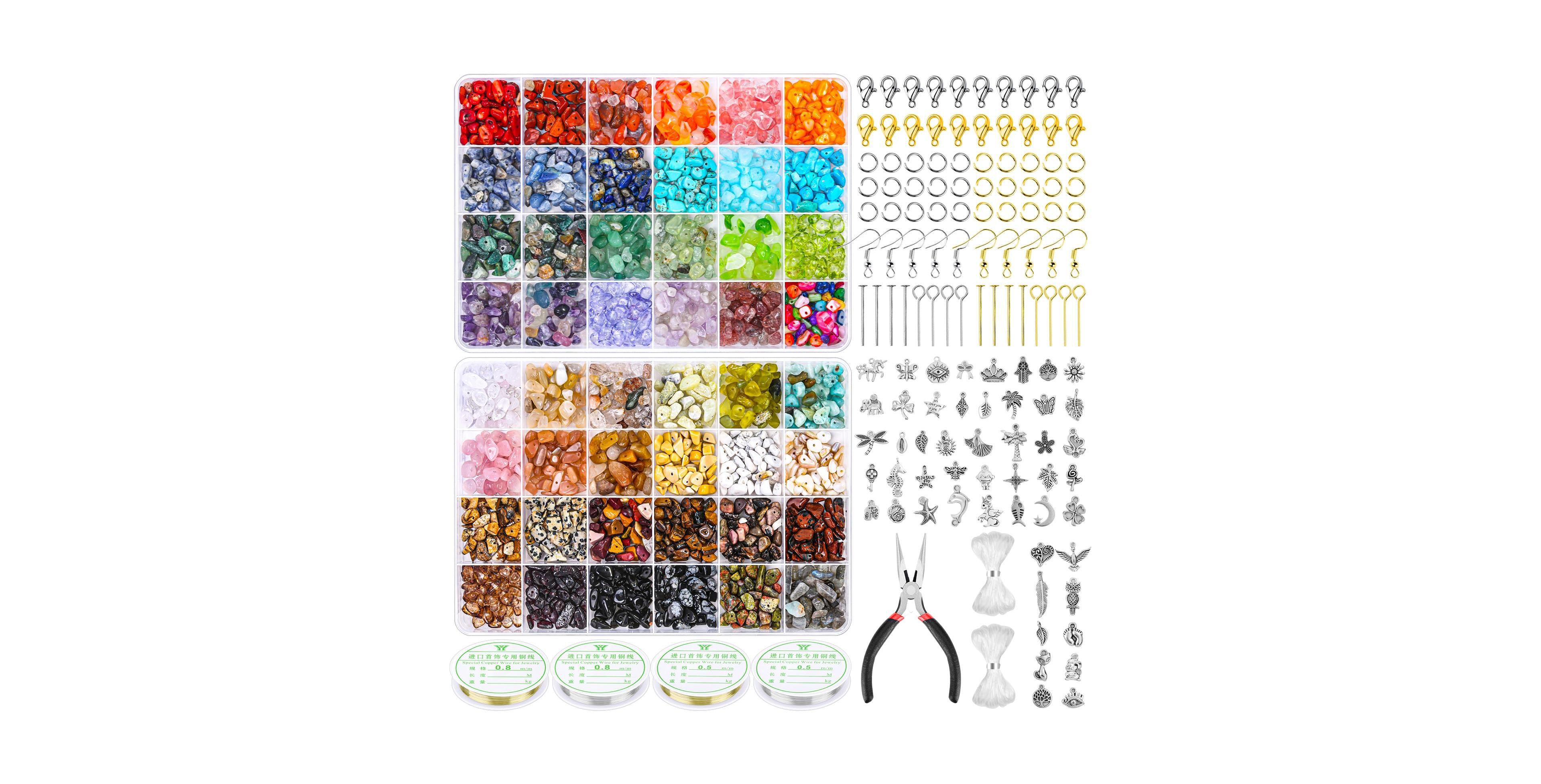 Aeelike 48 Colors Crystal Beads Jewelry Making Kit Supplies for Bracelet Earring Necklace