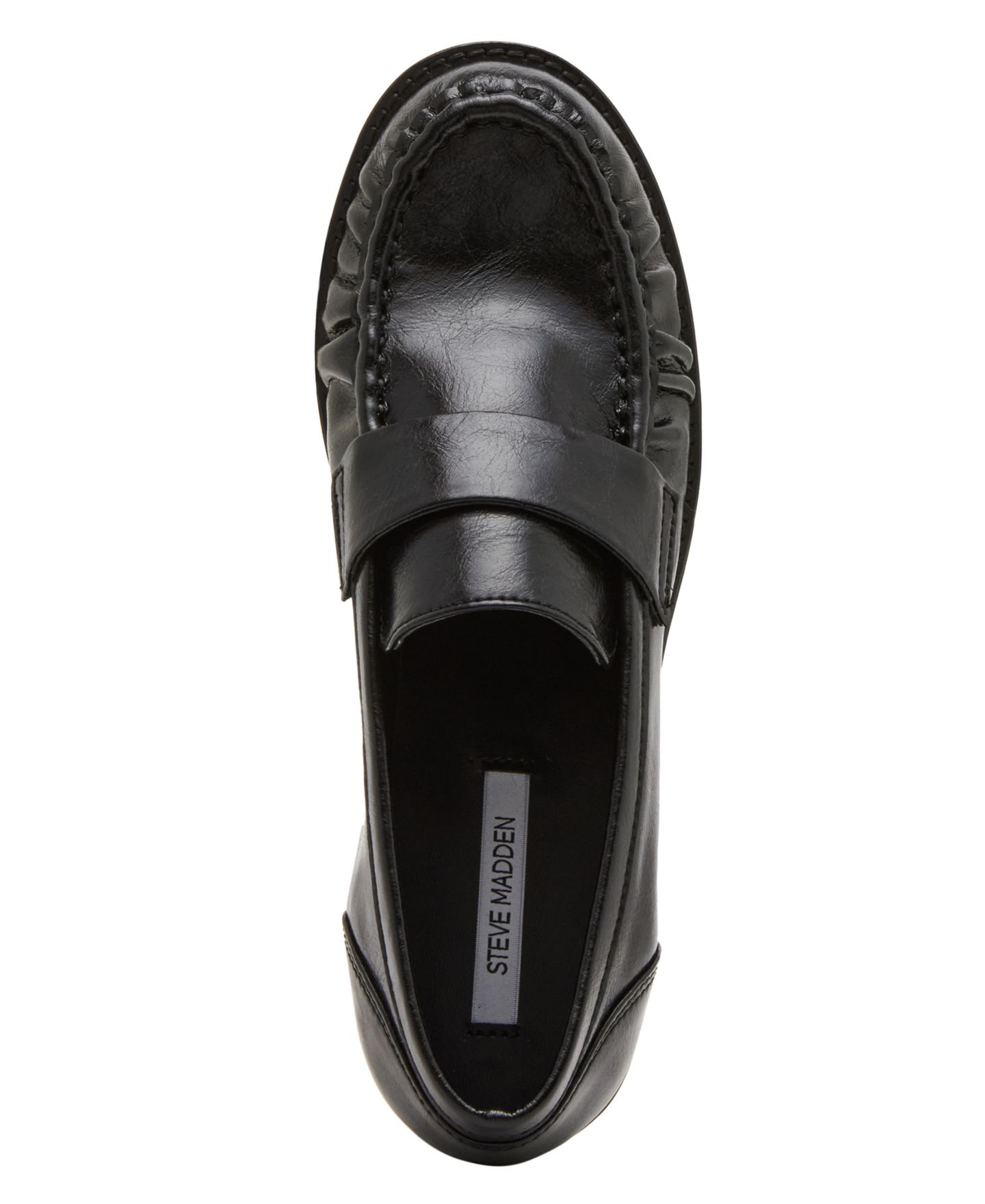 Женские туфли Steve Madden Altman Ruched Penny, цвет: Чёрный кожаный — фото 4