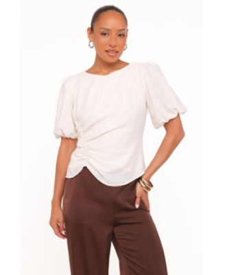 Women's Laurel Puff-Sleeve Boat-Neck Blouse