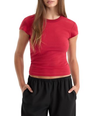 Women's Cap-Sleeve Crewneck T-Shirt