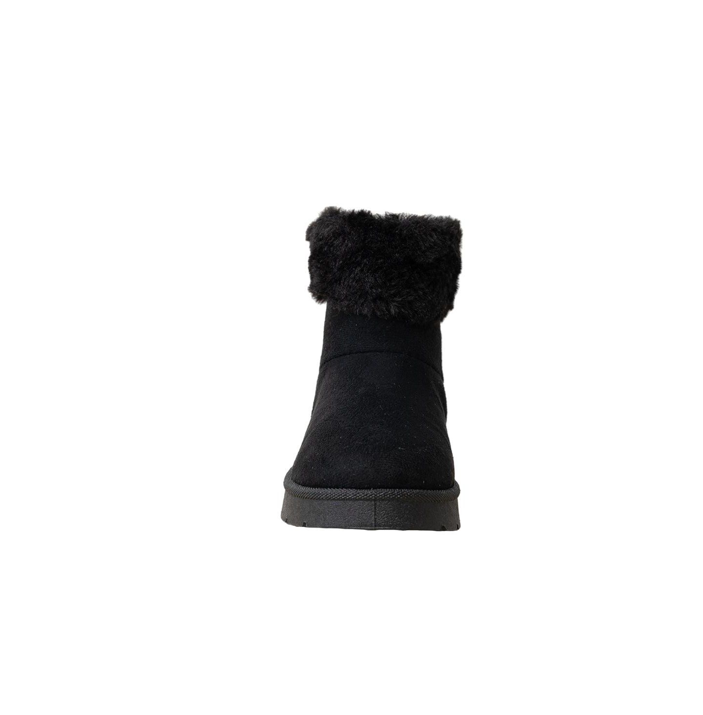 Ботинки Bebe Cozy Faux-Fur Cuff Boot with Bow and Pom-Pom Accents для девочек, цвет: Чёрный — фото 4