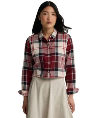 Women's Bredon Point-Collar Plaid Shirt