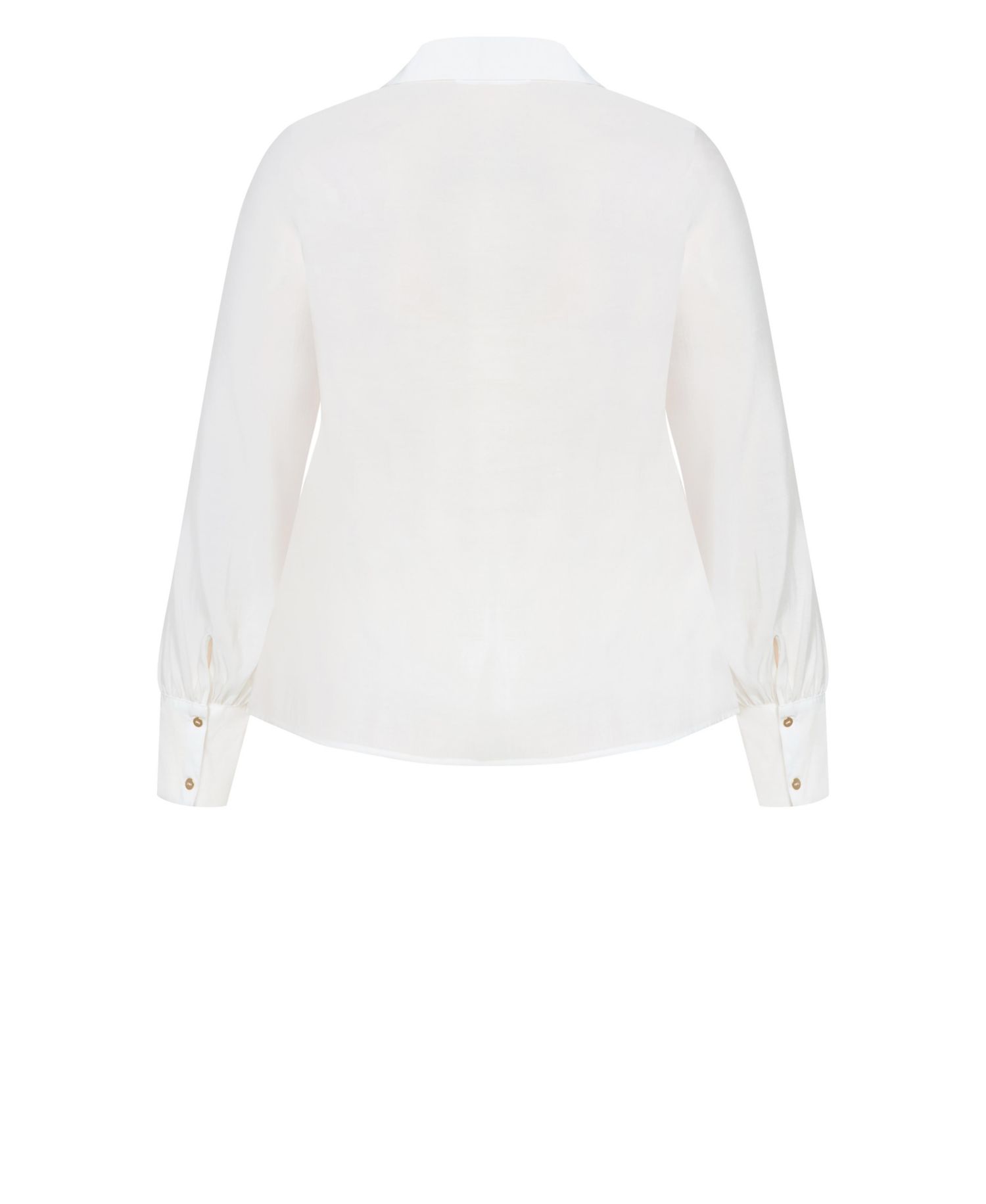 Plus Size Isabella Long-Sleeve Tie-Front Collared Blouse