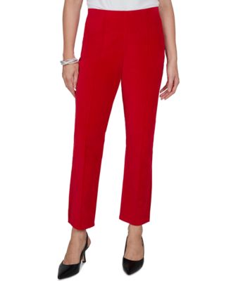Petite Velvet Stretch Ankle-Length Pants
