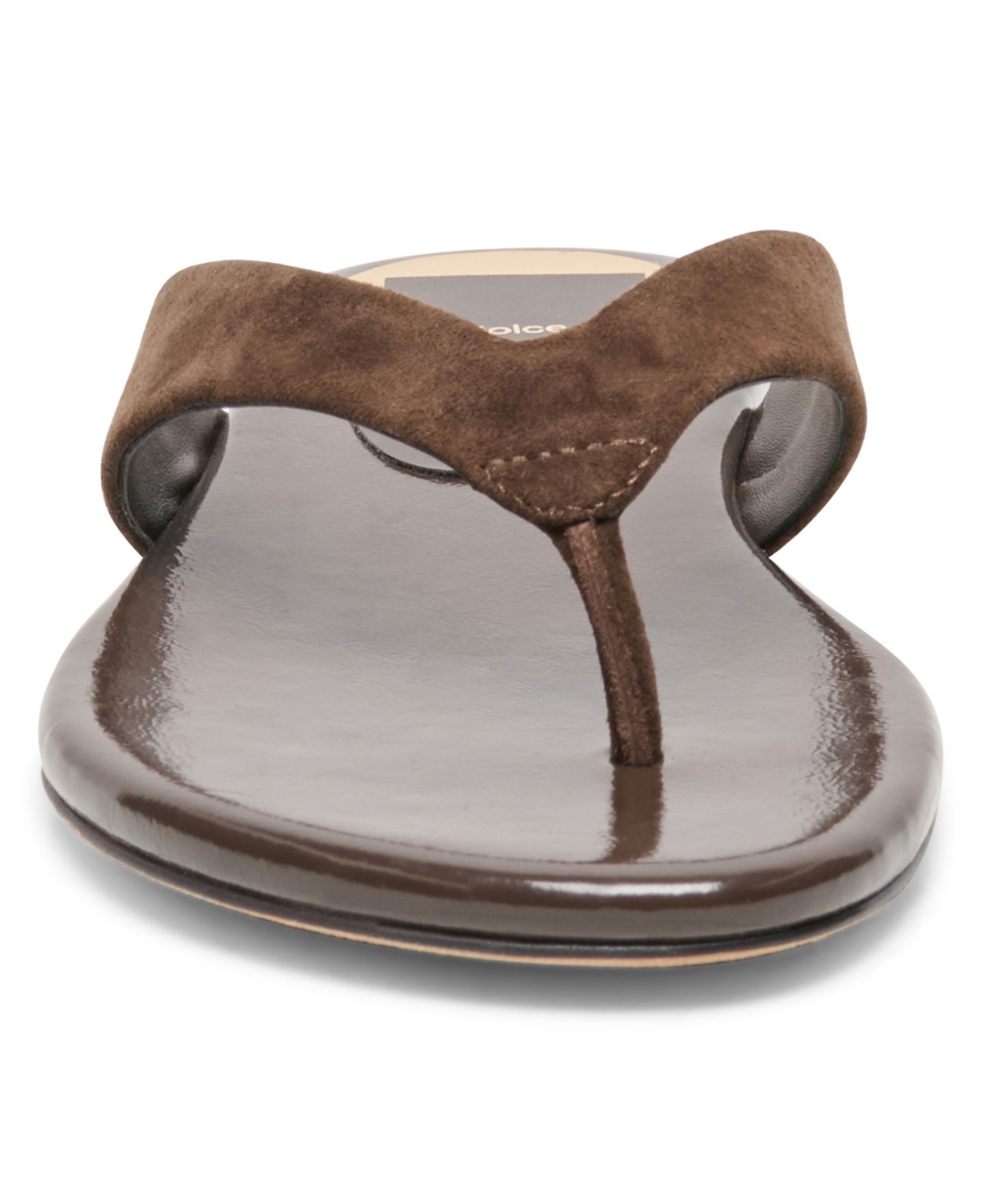 Женские сандалии Dolce Vita Linnet Thong Flip Flop Flat, цвет: Тёмно-коричневый замшевый — фото 7