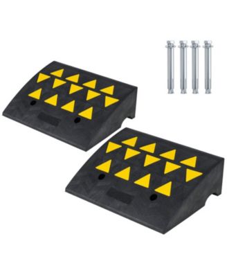 Heavy-Duty Rubber Driveway Curb Ramps Set of 2 for Medium Trucks