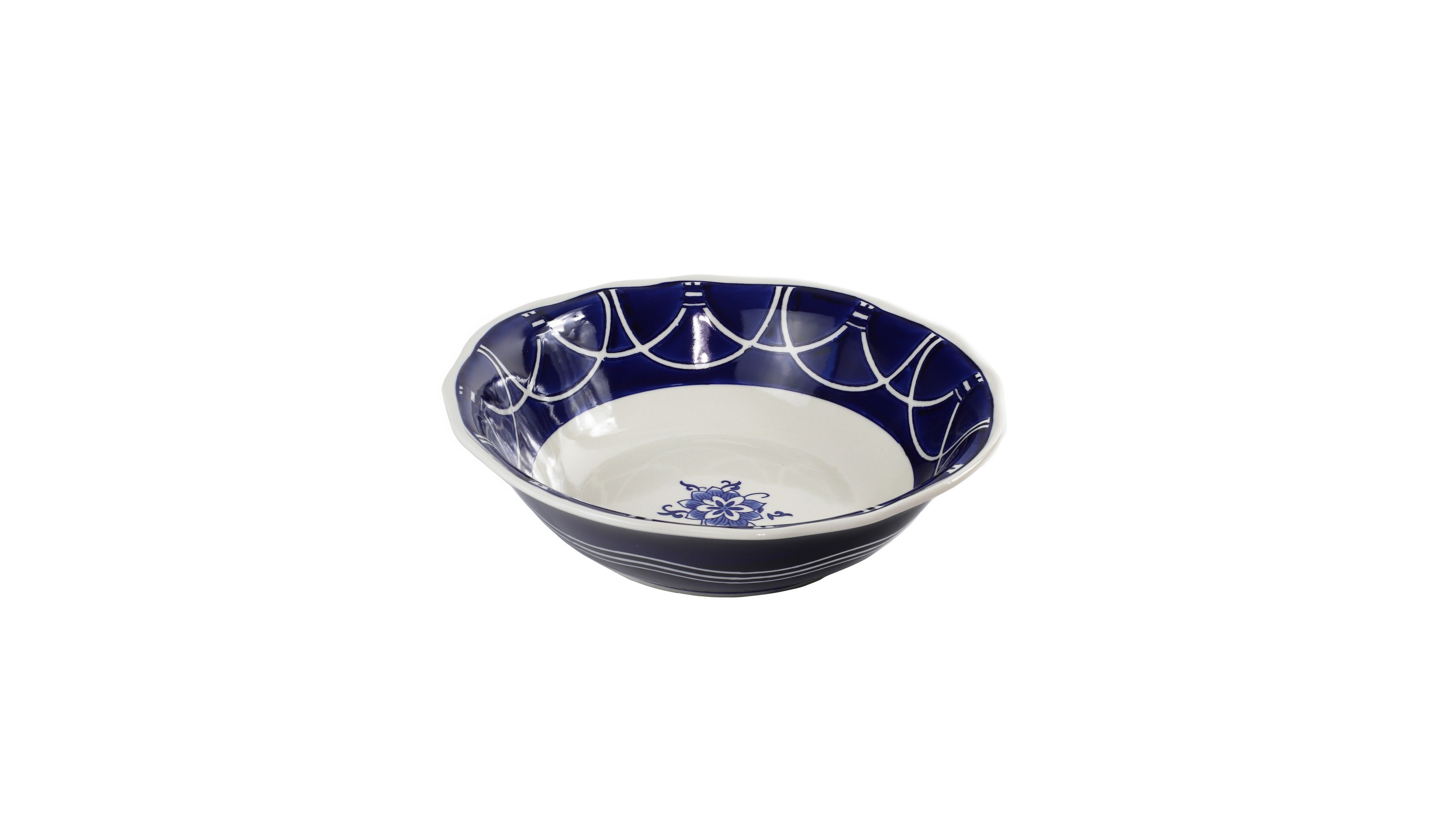 Euro Ceramica Blue Garden 12" Round Serving Bowl