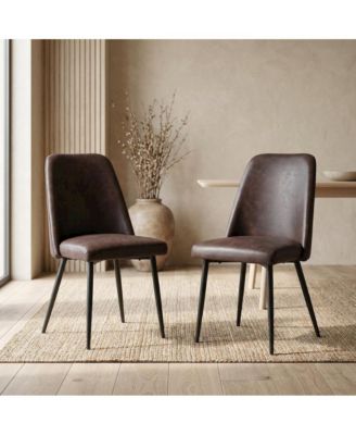 Faux Leather Upholstered Mid-Century Modern Dining Chair