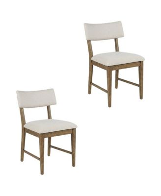 Contemporary Upholstered Split Back Dining Chair, Chestnut