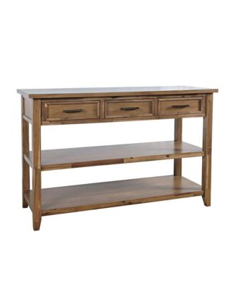 Claremont 50" Transitional Rustic Wood Sofa Console Table with Storage