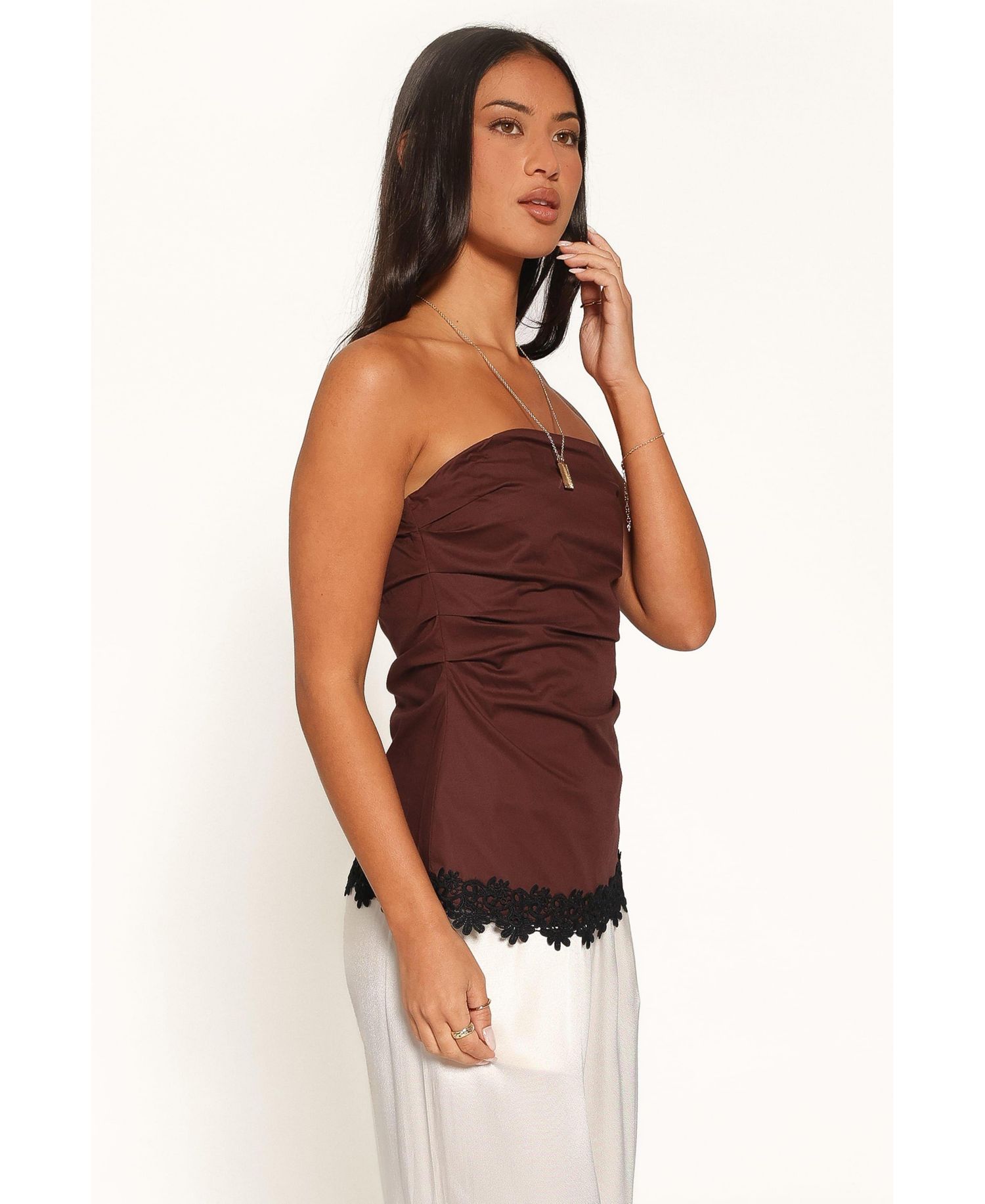Women's Shiloh Strapless Lace-Trim Top