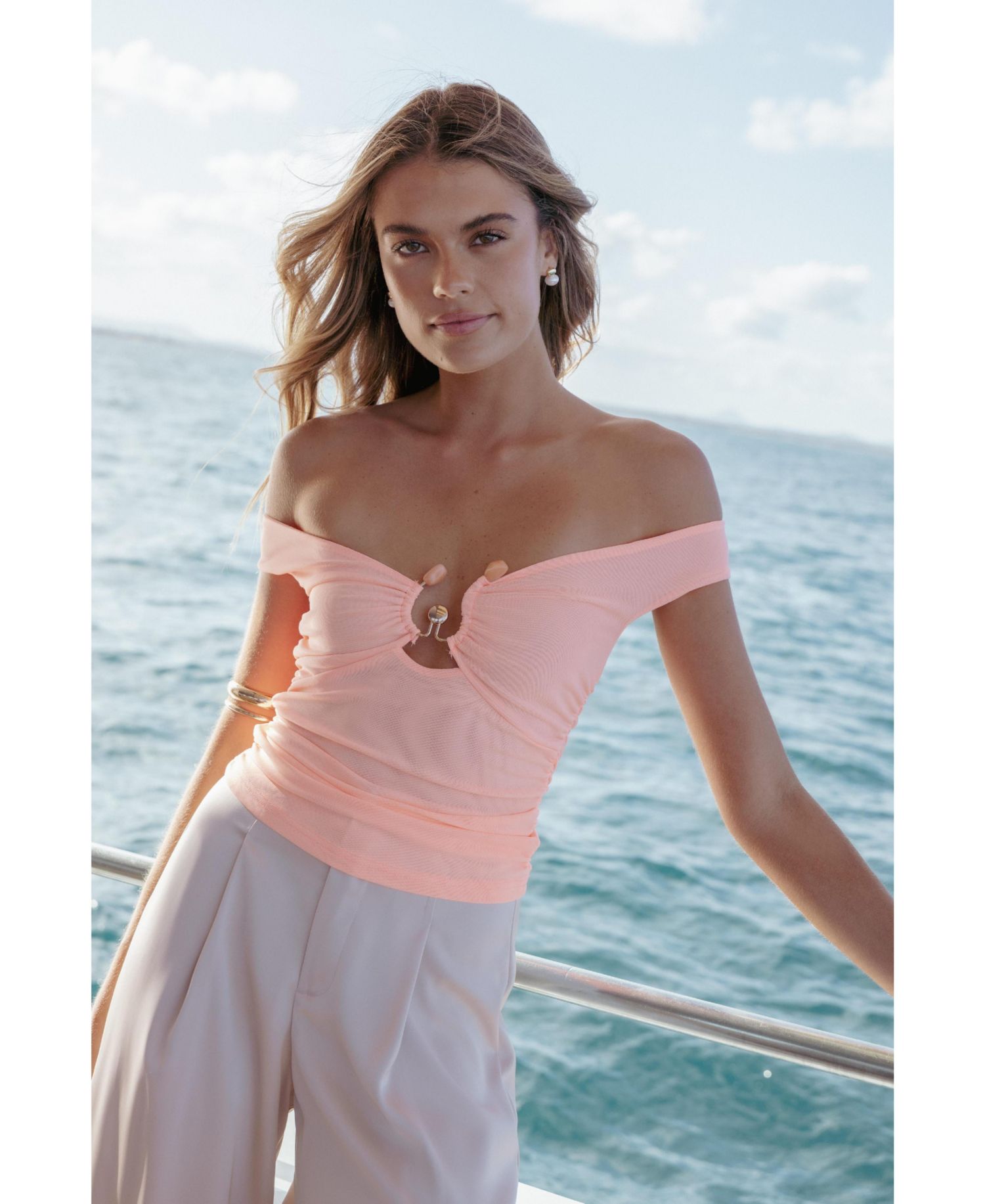 Women's Emilio Off-Shoulder Short-Sleeve Top