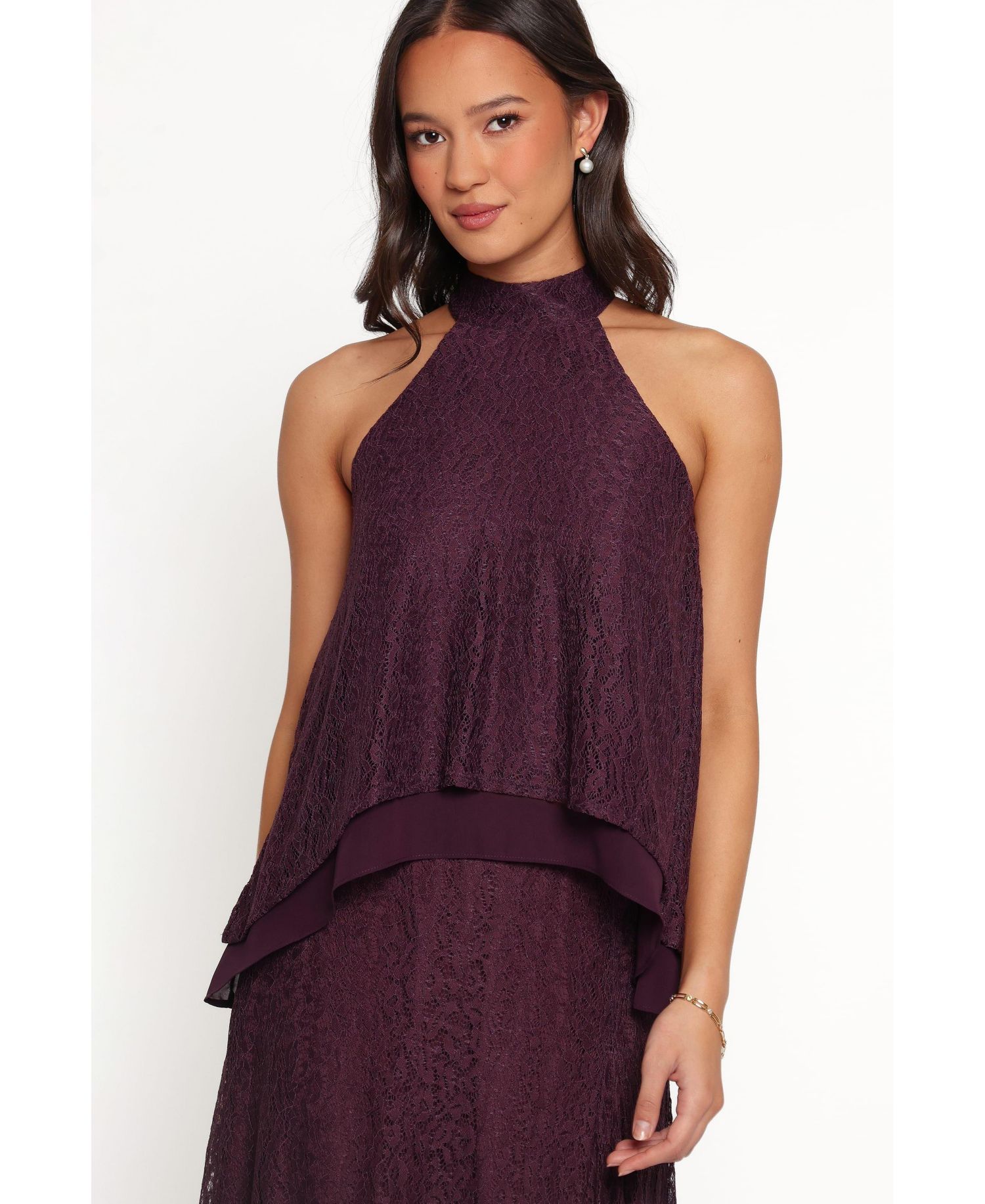 Women's Tracy Halter Sleeveless Lace Top