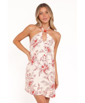 Women's Elira Halter Backless Floral-Print Mini Dress