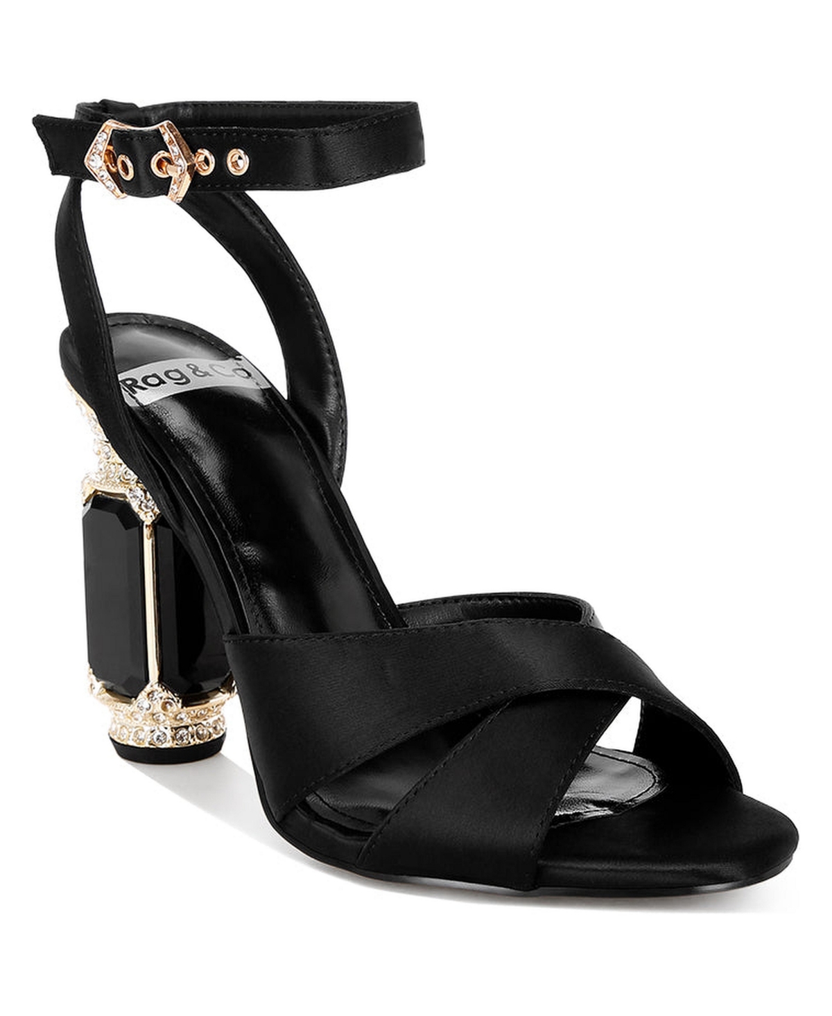 Rag & Co Women's Tribeca Crystal and Diamante Embellished Fantasy Heel Sandals