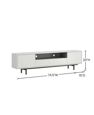 White Laminate TV Console with 3 Doors in Modern and Industrial Styles