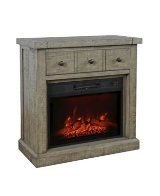 Telluride Rustic Farmhouse Solid Wood 32" Electric Fireplace TV Stand Console