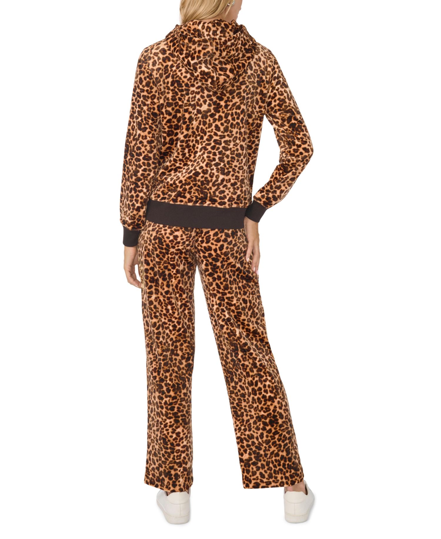Women's Leopard-Print Velvet Straight Pants
