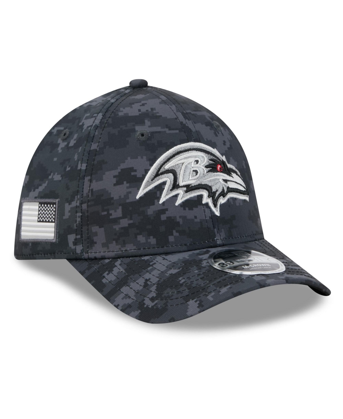 Men's New Era Black Baltimore Ravens 2026 Salute To Service 39THIRTY M-Crown Stretch Hat