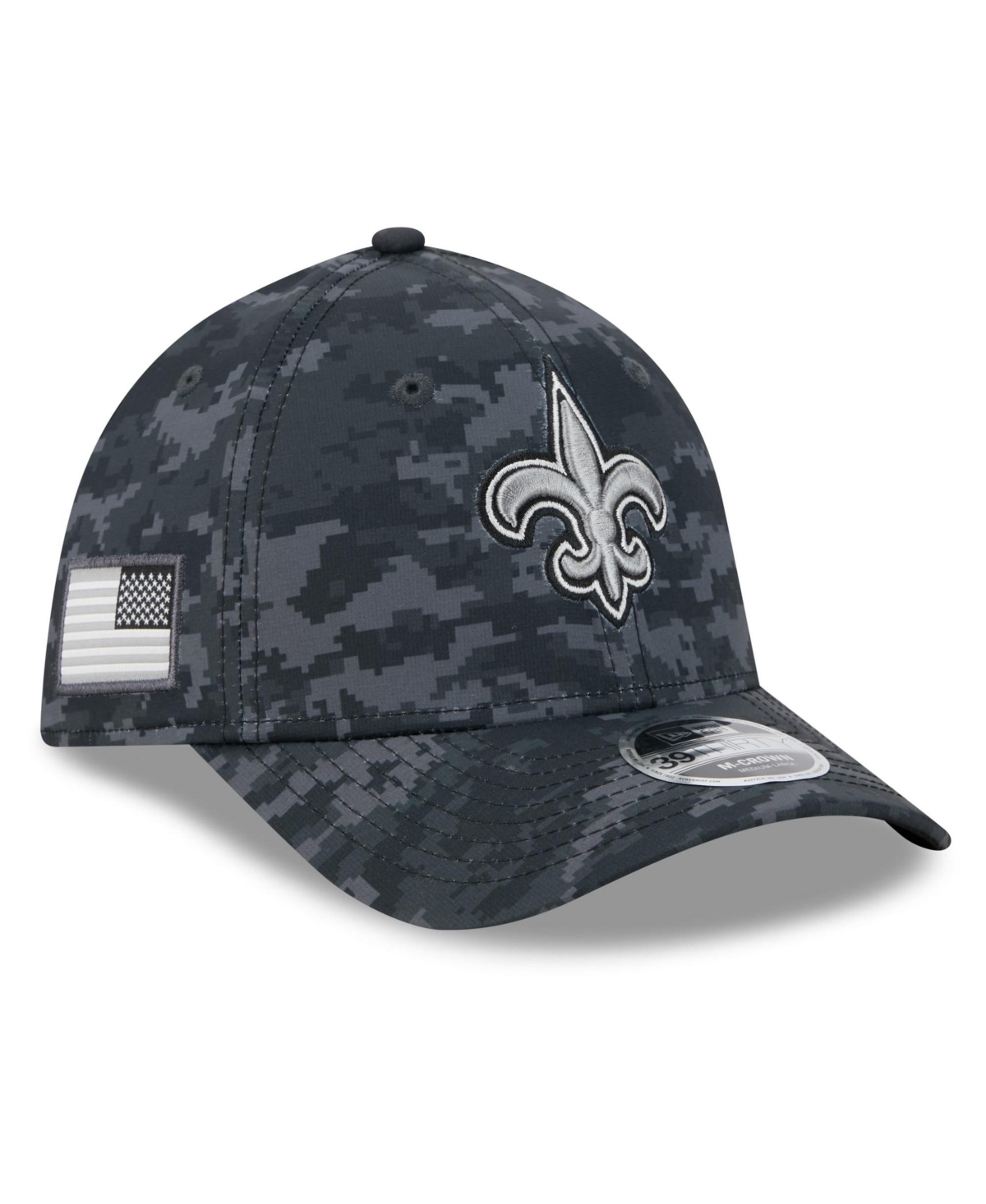 Men's New Era Black New Orleans Saints 2026 Salute To Service 39THIRTY M-Crown Stretch Hat