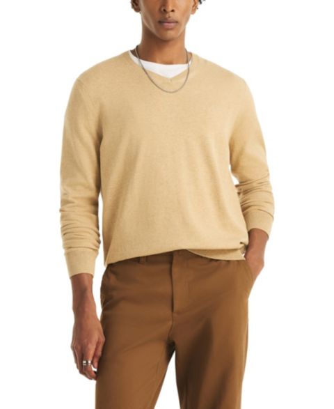 Мужской свитер Nautica Navtech Performance Classic-Fit Soft V-Neck, цвет: Верблюжий