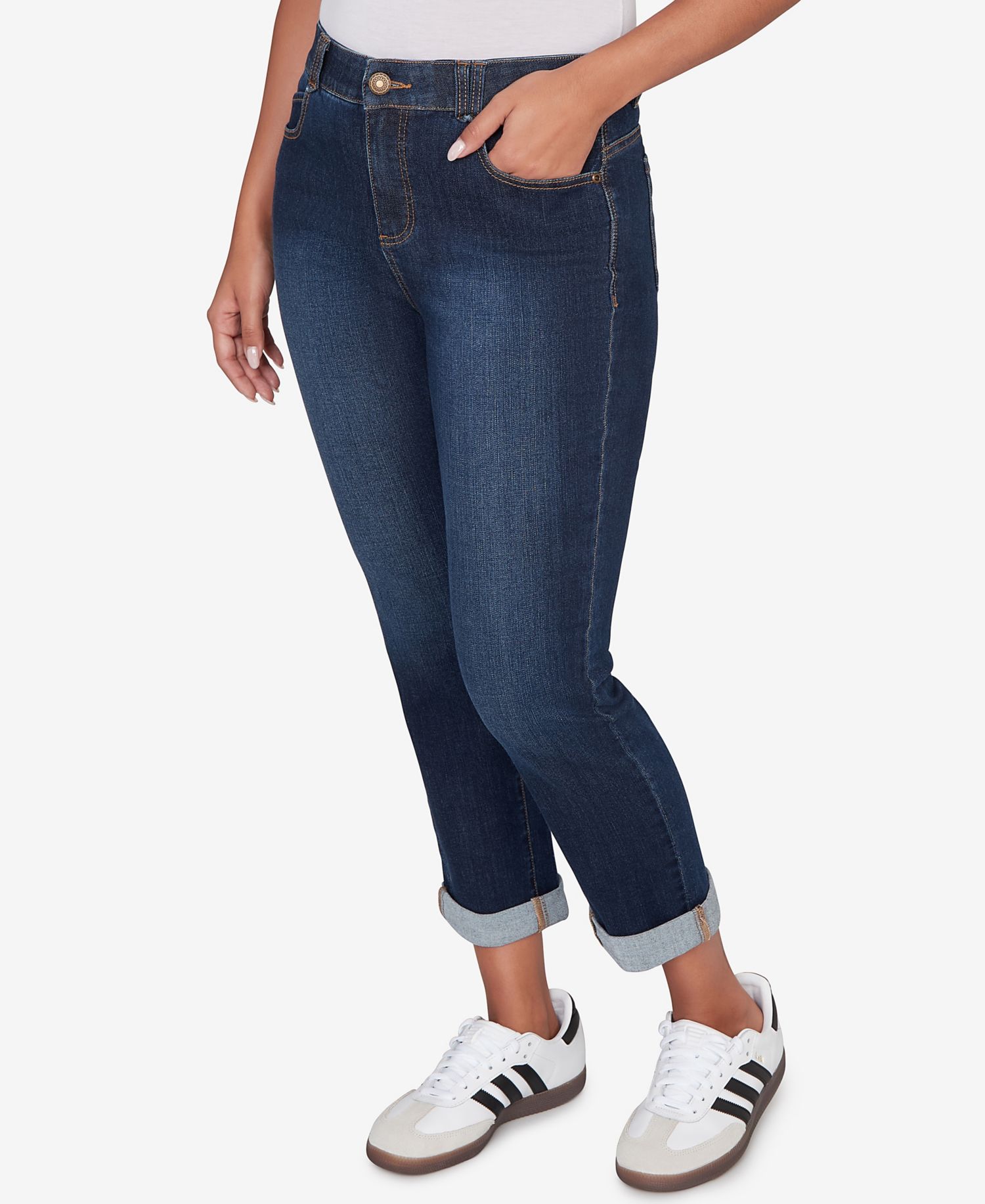 Petite Straight-Leg High-Rise Jeans