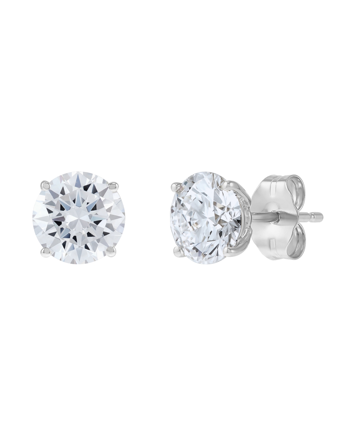 Macy's Lab-Grown Diamond Round Stud Earrings (2 ct. t.w.) in 14k Yellow Gold - 14k White Gold