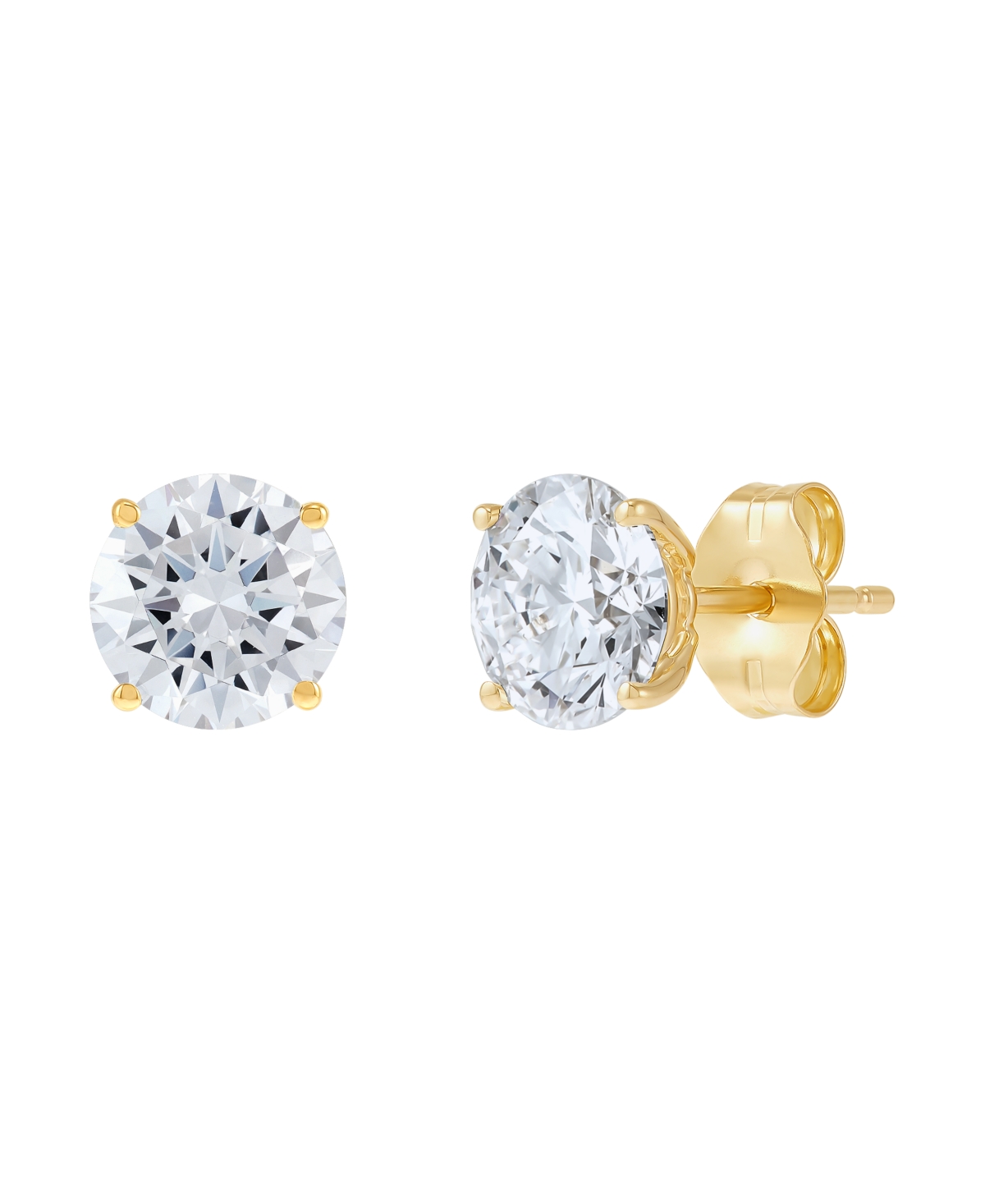 Macy's Lab-Grown Diamond Round Stud Earrings (2 ct. t.w.) in 14k Yellow Gold - 14k Yellow Gold