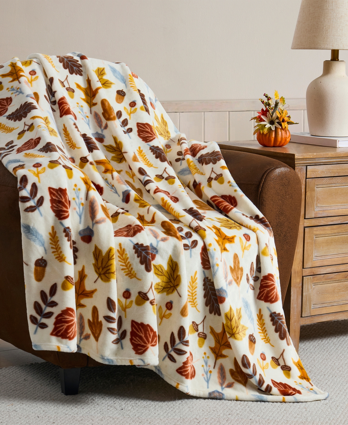Hallmark Willow Plush Fall Throw, 50" x 70"