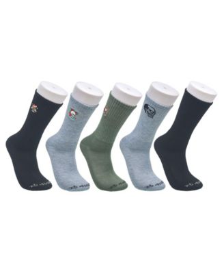 Men's Embroidery Half Cushion Crew Sock 5-Pack