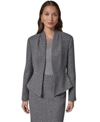 Women's Peplum Sequin Cropped Blazer
