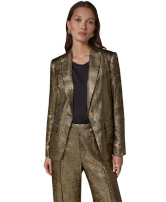 Women's Statement Peak Lapel Velvet Blazer