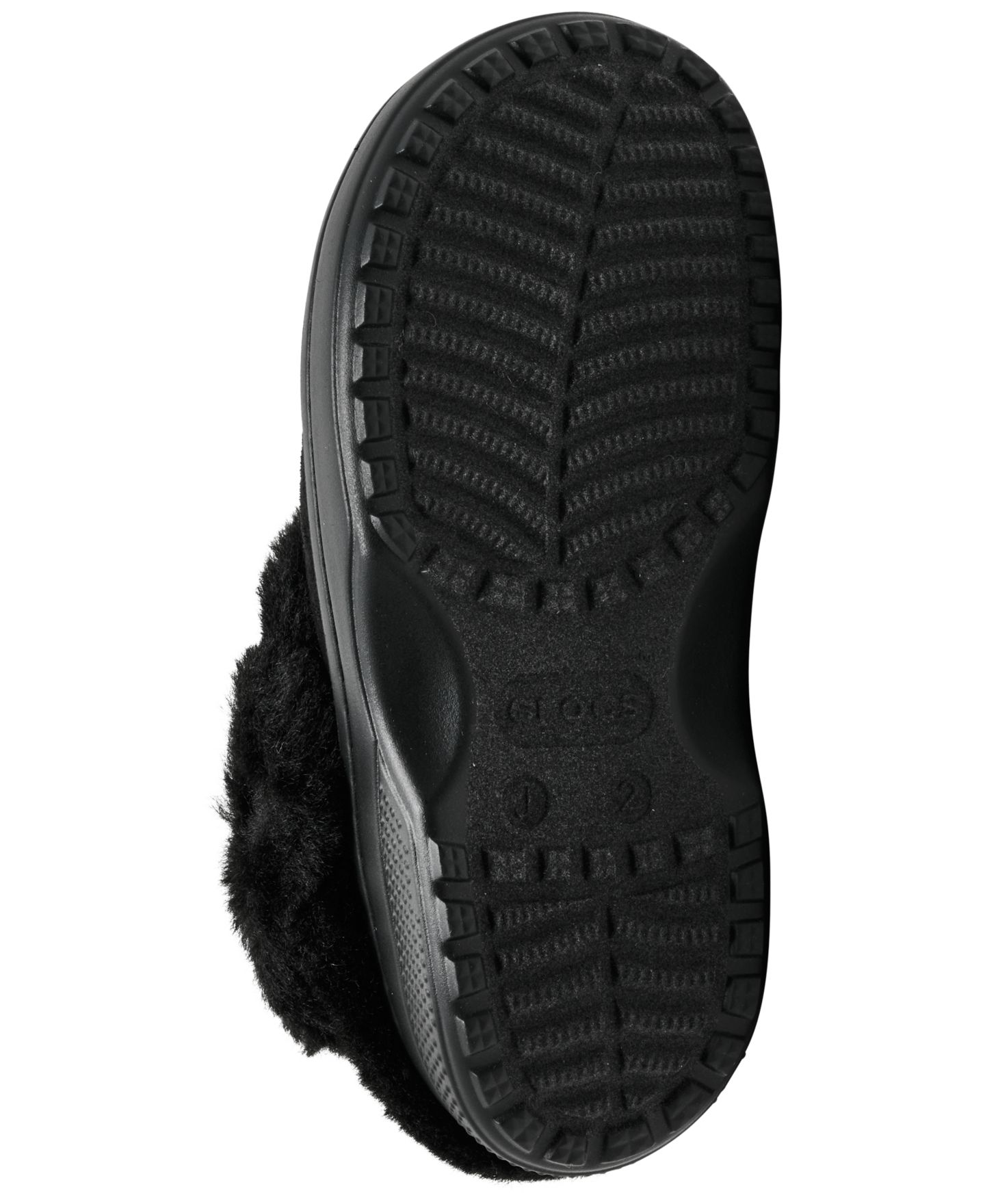 Сабо Crocs Unfurgettable Faux Suede and Faux Fur Clogs from Finish Line для девочек, цвет: Чёрный — фото 6