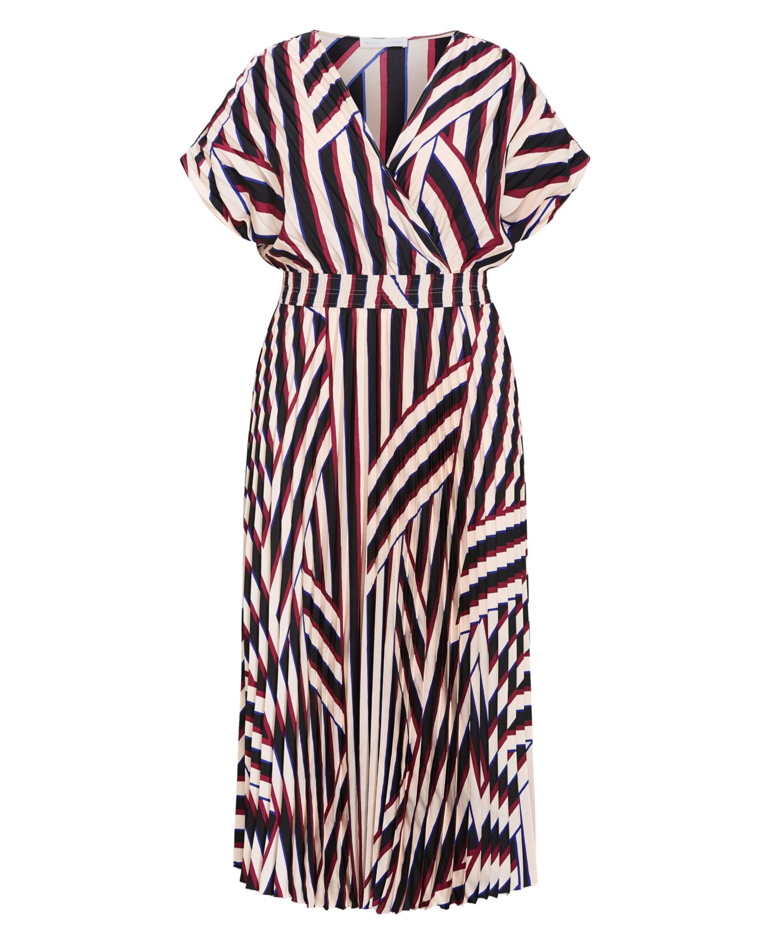 Plus Size Eloisa Striped Short-Sleeve V-Neck Dress