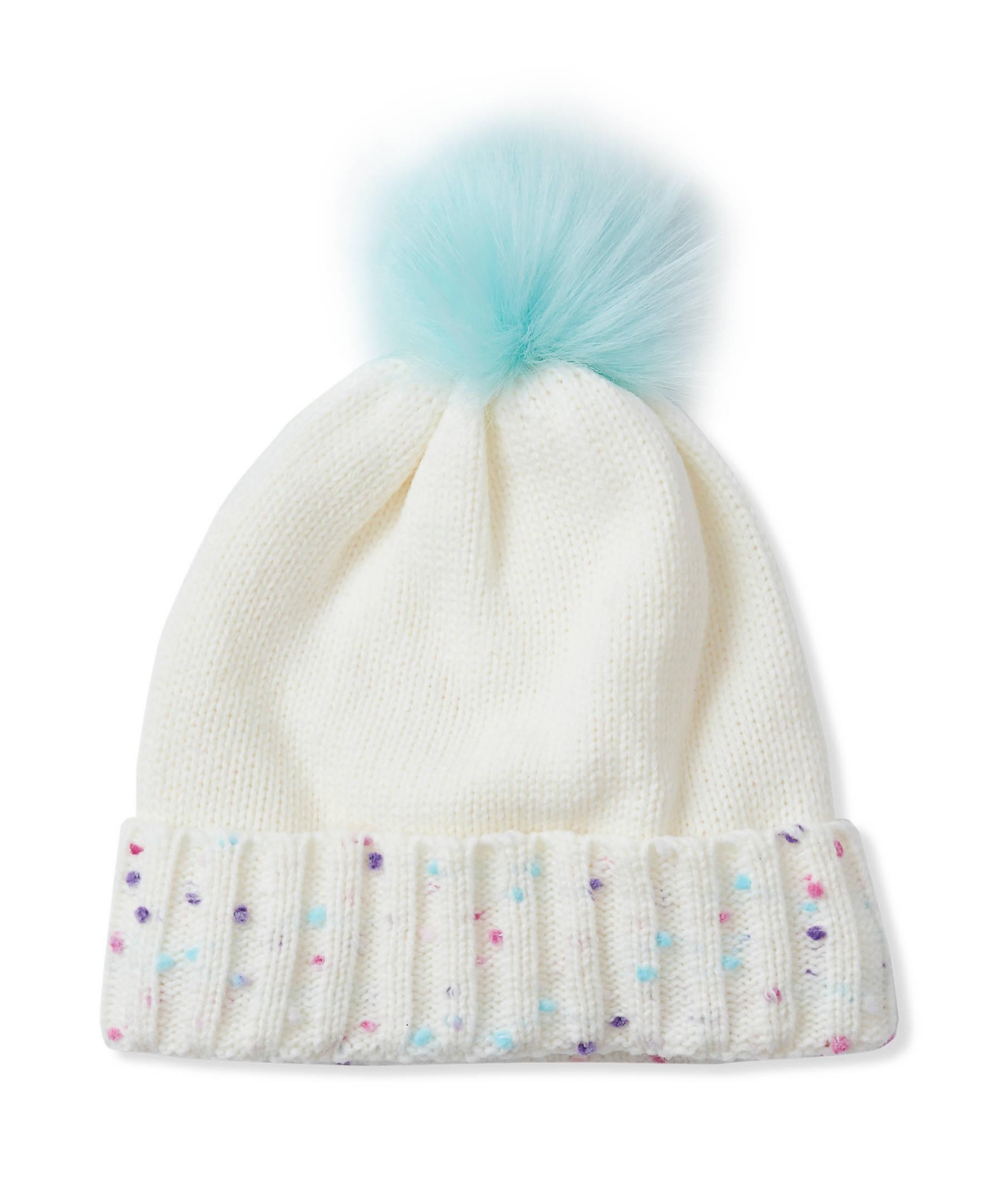 Lands' End Girls' Fleece-Lined Knit Pom-Pom Beanie