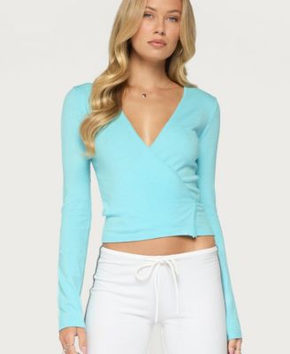 Women's Belka Long Sleeve Knit Wrap Top