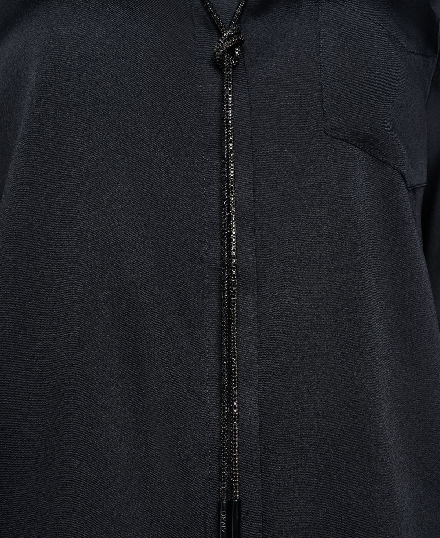 Женская блузка DKNY Embellished Long-Sleeve Collared, цвет: Чёрный — фото 7